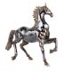 Black Brass Horse Statue With Golden Detailing
