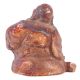 Brass Laughing Buddha Statue With Dark Patina