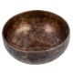Brass Medium Bowl With Carved Images And Dark Finish