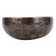 Brass Medium Bowl With Carved Images And Dark Finish