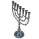Seven Branch Brass Menorah Candle Holder In Patina Finish