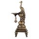 Brass Peacock Diya with Bell and Stand