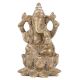 Golden Brass Lord Ganesha In Lotus Statue