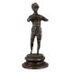 Brass Statue Of Boy Playing Flute