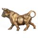 Brass Wall Street Bull Figurine