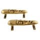 Golden Tribal Man Face Brass Door Handles In Pair