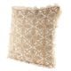 Fringe Leaf Pattern Beige Throw Cushion Cover