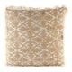Fringe Leaf Pattern Beige Throw Cushion Cover
