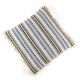 White Striped Woven Fringe Pillow Cover