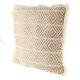 Beige Cotton Embroidered Geometric Cushion Cover