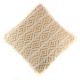 Beige Cotton Embroidered Geometric Cushion Cover