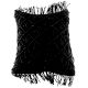 Black Macrame Cushion Cover with Fringes
