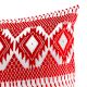 White and Red Embroidered Cotton Cushion Cover