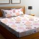 Abstract Flower Print Double Bed Sheet with 2 Pillow Covers