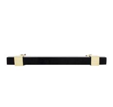 Black Resin And Brass Door Handles (8 Inch)