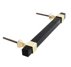 Black Resin And Brass Door Handles (8 Inch)