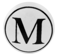 M Flat Alphabet Ceramic Drawer Knob