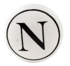 N Flat Alphabet Ceramic Drawer Knob