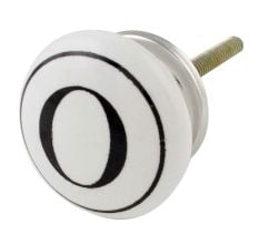 O Flat Alphabet Ceramic Drawer Knob