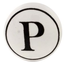 P Flat Alphabet Ceramic Drawer Knob
