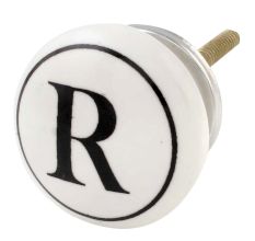 R Flat Alphabet Ceramic Drawer Knob