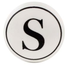 S Flat Alphabet Ceramic Drawer Knob