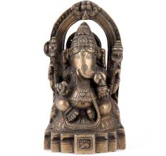 Sitting Brass Ganesha  Statue With Arch