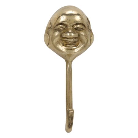 Laughing Buddha Brass Wall Hook