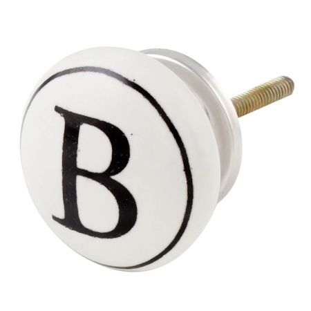 B Flat Alphabet Ceramic Drawer Knob