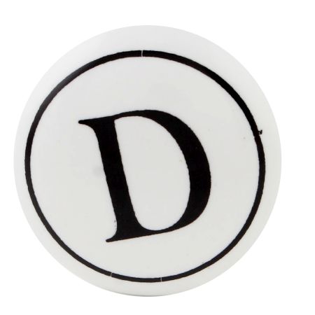 D Flat Alphabet Ceramic Drawer Knob