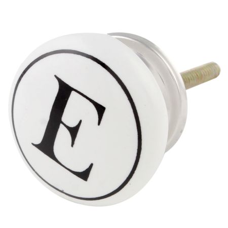 E Flat Alphabet Ceramic Drawer Knob