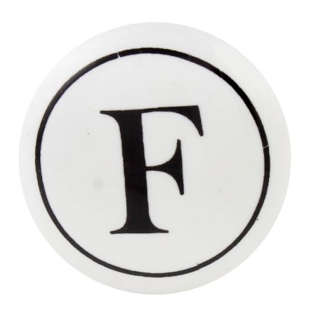 F Flat Alphabet Ceramic Drawer Knob
