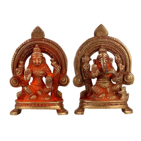 Brass Laxmi Ganesha Statue For Diwali Puja