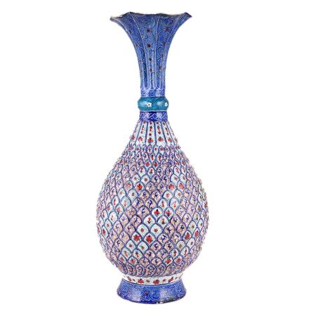 Blue Copper Enamel Flower Vase From The Middle East