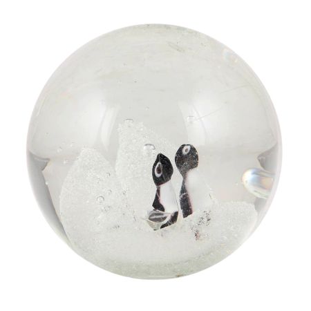 Clear Glass Round Crystal Ball Paper Weight With Marine Life