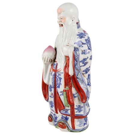 Porcelain Chinese God of Longevity Statue