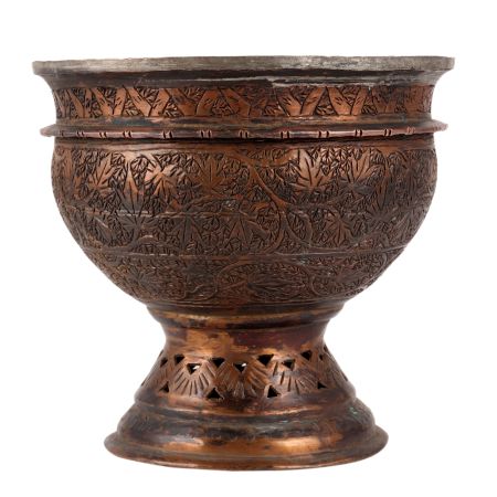 Vintage Kashmiri Art Bowl With Fine Utensil Work Used