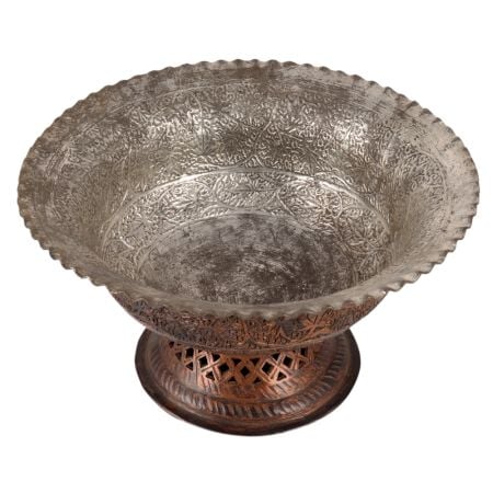 Vintage Kashmiri Art Bowl With Fine Utensil Work