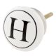 H Flat Alphabet Ceramic Drawer Knob