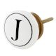 J Flat Alphabet Ceramic Drawer Knob