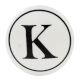 K Flat Alphabet Ceramic Drawer Knob