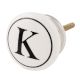 K Flat Alphabet Ceramic Drawer Knob