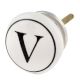 V Flat Alphabet Ceramic Drawer Knob