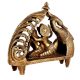 Brass Peacock Boat Radha Krishna Statue