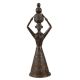 Brass Tribal Lady With Pots Statue In Black Finish
