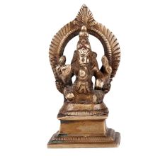 Brass Ganesha Statue Sitting With Prabhavali
