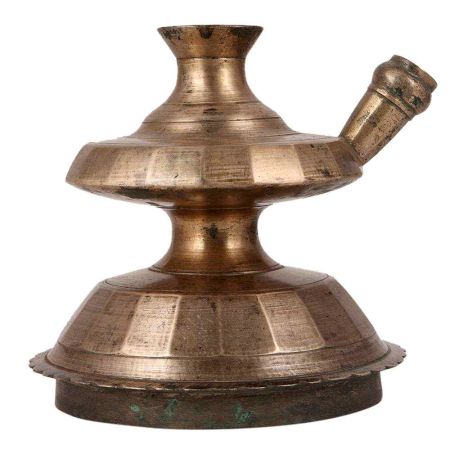 Brass Unique Shape Hookah Pot In Antique Finish