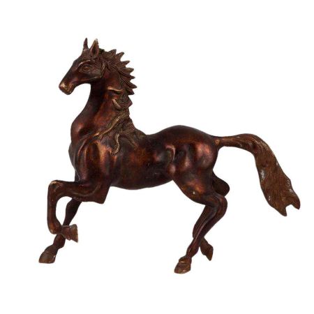Brass Galloping Statue In Copper Finish