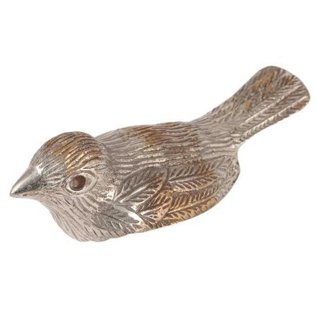 Brass Cute Bird Figurine In Antique Finish