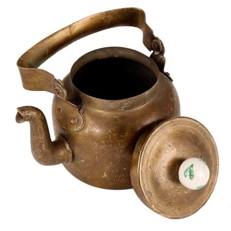Rustic Brass Kettle For Tea And Coffee
